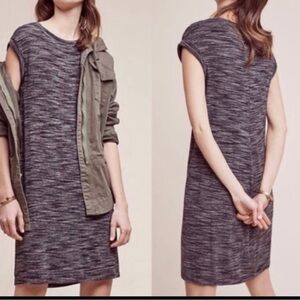 Anthropologie Cloth and Stone Melange Grey Jersey knit knee length dress sz M